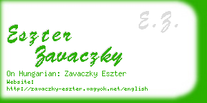 eszter zavaczky business card